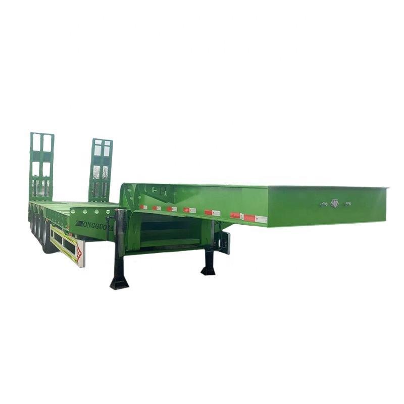 Heavy Duty 4-Axle 60T Low Bed Semi-Trailer for Heavy Equipment Transport