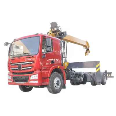 Heavy-Duty 6X4 Flatbed Cargo Truck with 14-16 Ton Straight Arm Boom Crane