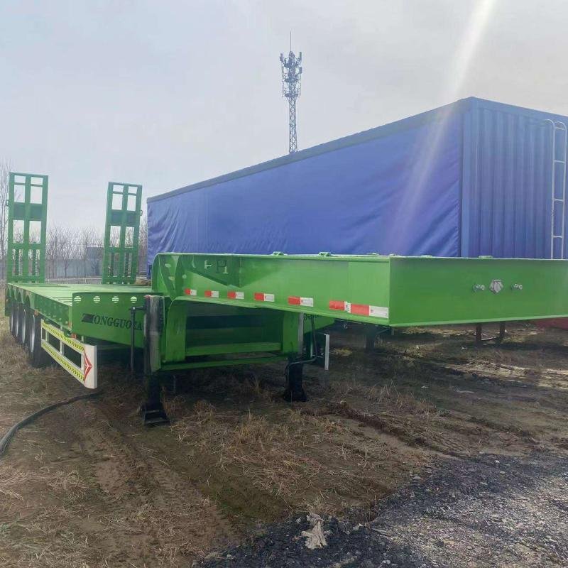 Tarzan 30-60T Heavy-Duty Low Flatbed Semi-Trailer | 3-Axle Steel Lowbed Trailer for Heavy Equipment Transport
