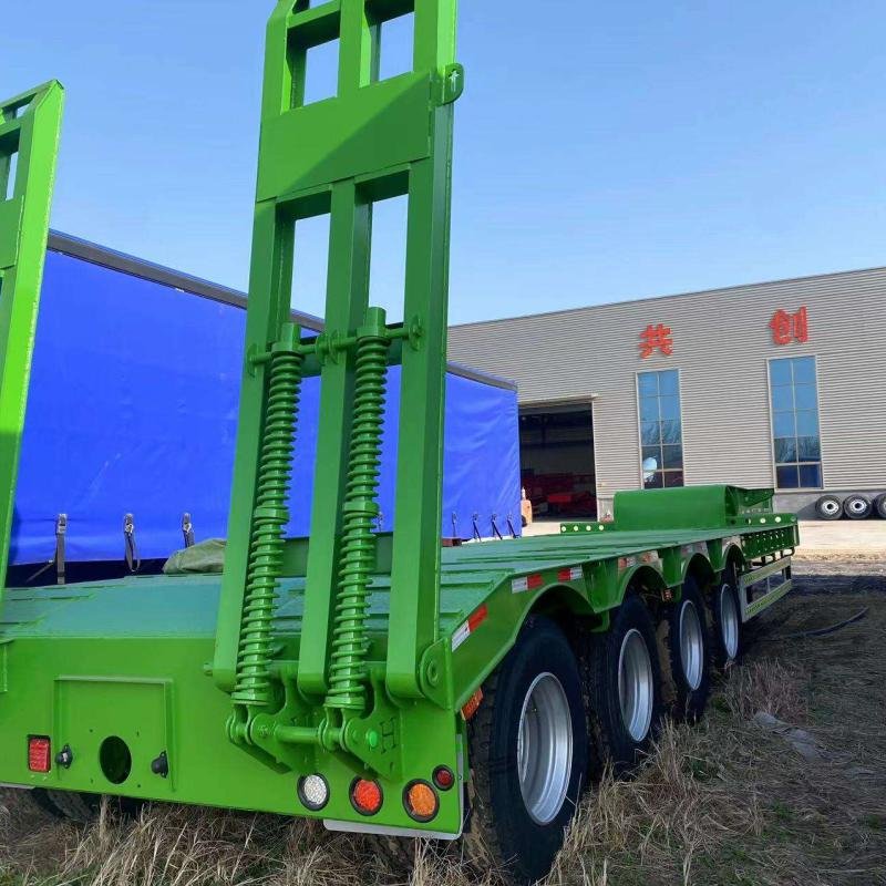 Tarzan 30-60T Heavy-Duty Low Flatbed Semi-Trailer | 3-Axle Steel Lowbed Trailer for Heavy Equipment Transport