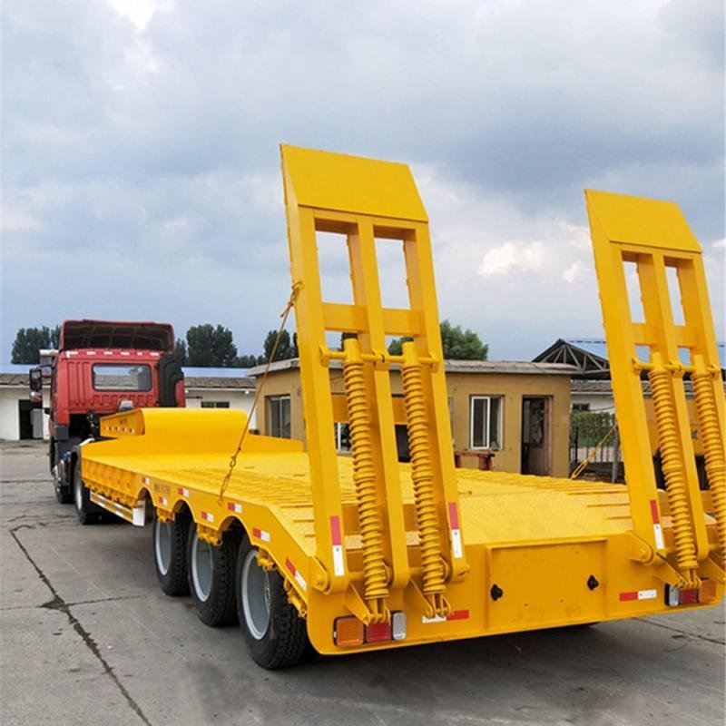 China 3-Axle 12m 60T Low Bed Semi-Trailer - Heavy Duty Construction Equipment Transporter