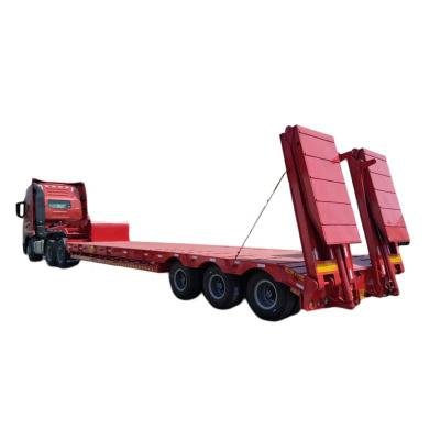 Fuwa Axle 3-Axle 60T Gooseneck Lowboy Semi-Trailer for Heavy Equipment Transport