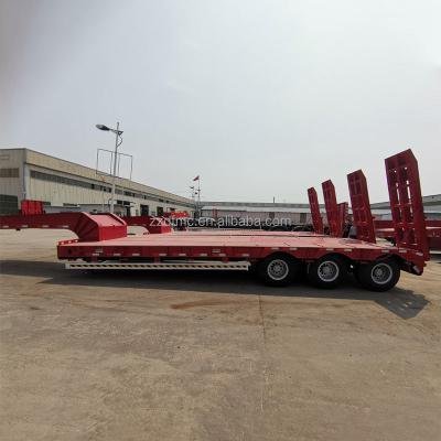 Fuwa Axle 3-Axle 60T Gooseneck Lowboy Semi-Trailer for Heavy Equipment Transport
