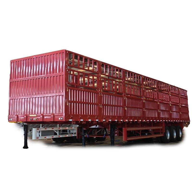 Heavy-Duty 3-Axle 60T Steel Stake Barn Fence Semi-Trailer for Long-Distance Transport