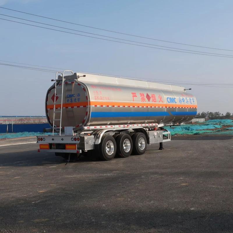 CIMC 3 Axle 50,000L Aluminum Alloy Fuel Tanker Semi-Trailer for Bulk Fuel Transport
