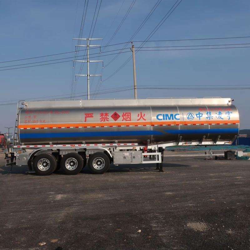 CIMC 3 Axle 50,000L Aluminum Alloy Fuel Tanker Semi-Trailer for Bulk Fuel Transport