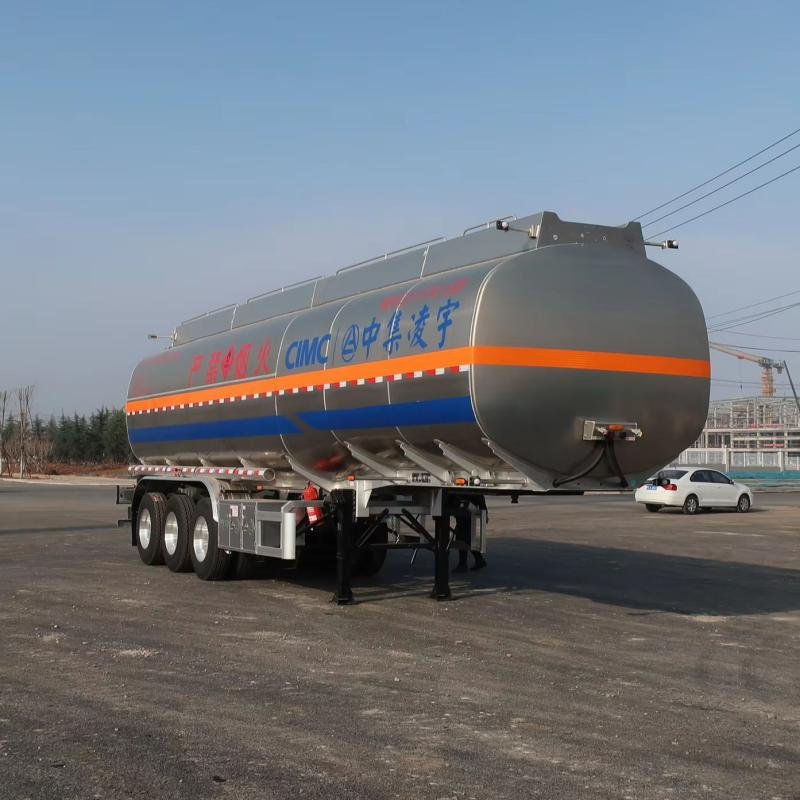 CIMC 3 Axle 50,000L Aluminum Alloy Fuel Tanker Semi-Trailer for Bulk Fuel Transport