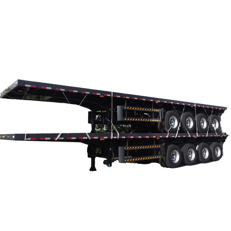 Quality Assurance 180T 4-Axle Flatbed Semi Trailer Heavy-Duty Steel Transport