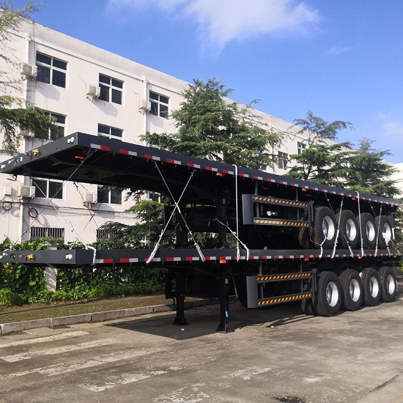 Quality Assurance 180T 4-Axle Flatbed Semi Trailer Heavy-Duty Steel Transport