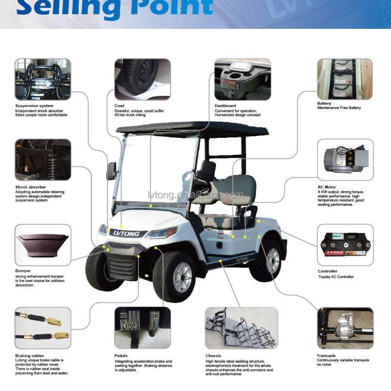 LVTONG 48V 4KW 2-Seater Electric Golf Buggy Cart